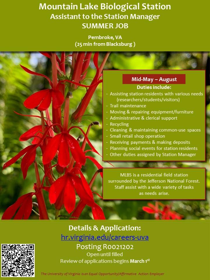 Now Hiring: Seasonal Assistants to the Station Manager 2021